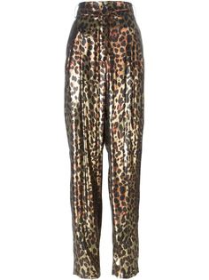 брюки с леопардовым принтом   Lanvin