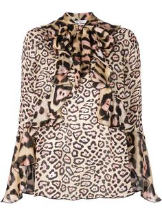 леопардовая блузка с оборками Givenchy