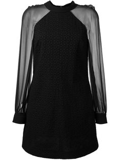 платье с прозрачными рукавами Saint Laurent