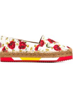 эспадрильи с цветочным принтом   Dolce &amp; Gabbana