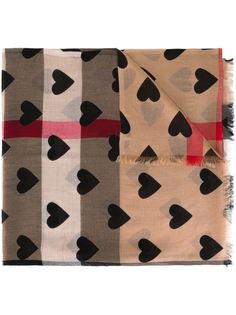 шарф с принтом сердец  Burberry