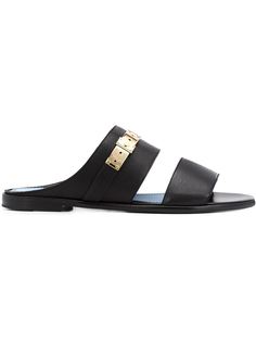 сандалии с золотистой деталью Lanvin
