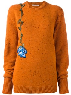 свитер с цветочной вышивкой Christopher Kane