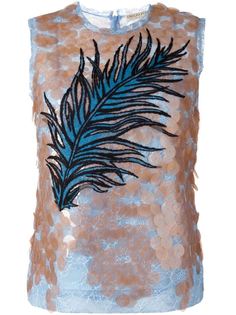 топ с вышивкой и пайетками Emilio Pucci