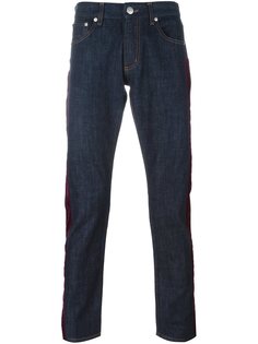 джинсы с полосатой аппликацией Alexander McQueen
