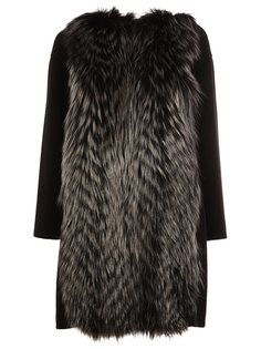 пальто с меховой вставкой  Fendi
