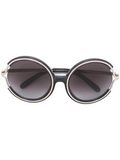объемные солнцезащитные очки в круглой оправе Chloé Eyewear
