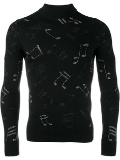 свитер с изображением нот  Saint Laurent