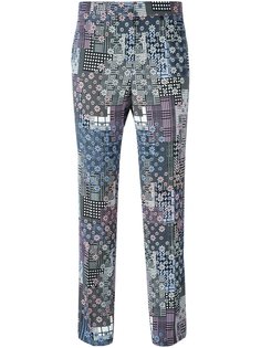 укороченные брюки с цветочным принтом Versace