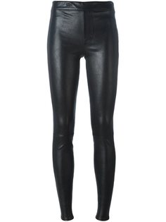 кожаные брюки кроя скинни Helmut Lang