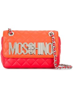 стеганая сумка на плечо с бляшкой с логотипом Moschino