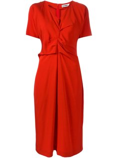 драпированное платье с короткими рукавами Jil Sander
