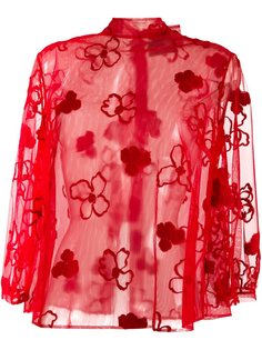 прозрачная блузка с цветочным узором Simone Rocha