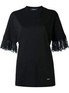 футболка с кружевными манжетами  Dsquared2