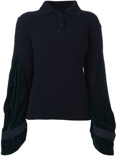 джемпер с бархатными рукавами Sacai