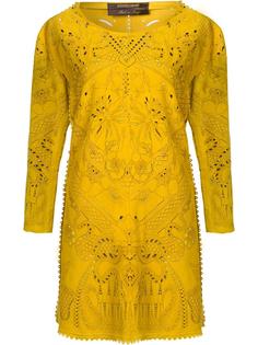 платье с декоративными вырезами Roberto Cavalli