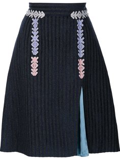 бархатная полосатая юбка  Peter Pilotto