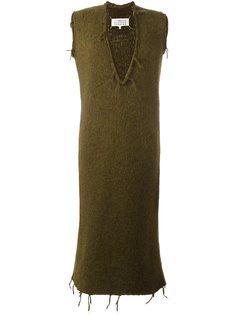 трикотажное платье с необработанными краями Maison Margiela