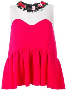 топ с декорированным воротником MSGM