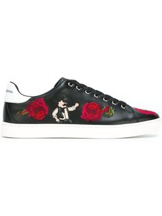 кеды с вышивкой цветов Dolce &amp; Gabbana
