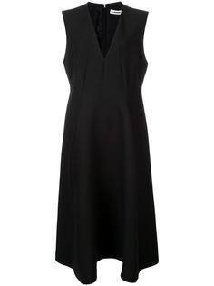 расклешенное платье с V-образным вырезом Jil Sander