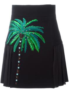 юбка с вышивкой пальмы Fausto Puglisi