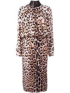 платье с длинными рукавами и леопардовым принтом Tom Ford