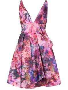 расклешенное платье с цветочным узором Marchesa Notte