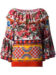 блузка в крестьянском стиле с принтом Mambo Dolce &amp; Gabbana