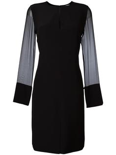 платье шифт с прозрачными рукавами Givenchy