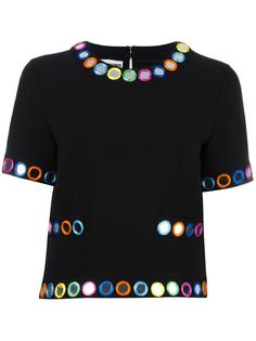 декорированная блузка с короткими рукавами Moschino