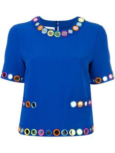 декорированная блузка с короткими рукавами Moschino