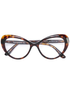 очки в оправе с леопардовым рисунком Dolce &amp; Gabbana Eyewear