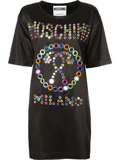 декорированное платье с логотипом Moschino