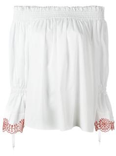 блузка с контрастной вышивкой Alexander McQueen