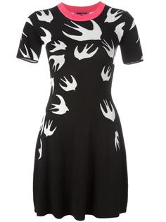 платье в технике интарсия Bird McQ Alexander McQueen