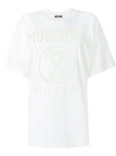футболка с перфорированным логотипом Moschino