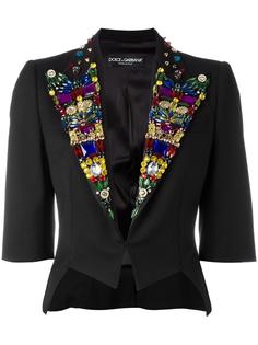 блейзер с декорированными лацканами Dolce &amp; Gabbana