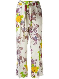 брюки с цветочным принтом Etro