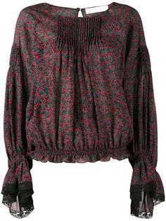 блузка с рисунком и кружевной отделкой Chloé