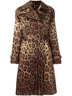 пальто с леопардовым принтом   Dolce &amp; Gabbana