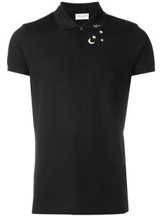 футболка-поло с принтом звезд и луны  Saint Laurent