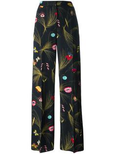 брюки с цветочным рисунком Fendi