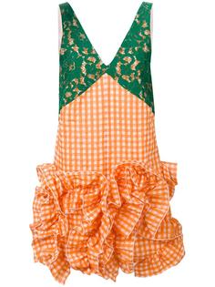 клетчатое платье с рюшами MSGM