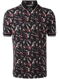 футболка-поло с принтом музыкальных инструментов Dolce &amp; Gabbana