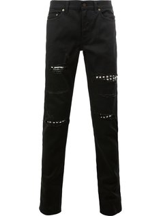 джинсы слим с потертой отделкой Saint Laurent
