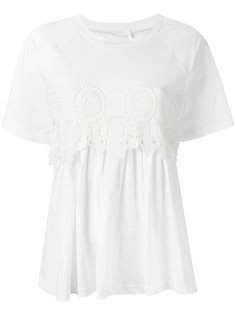 футболка с гипюровой отделкой Chloé