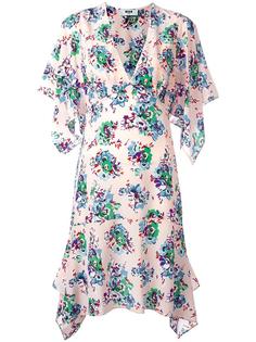 асимметричное платье с цветочным узором MSGM
