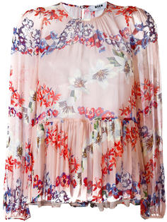 блузка с оборками и цветочным узором MSGM