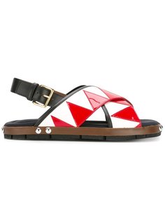 сандалии с зигзагообразным узором  Marni